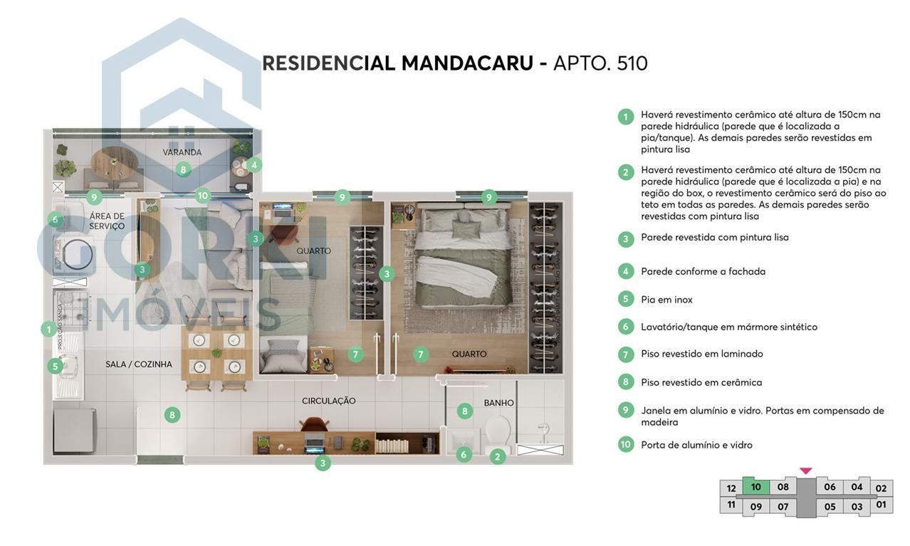 Apartamento, 2 quartos, 36 m² - Foto 12