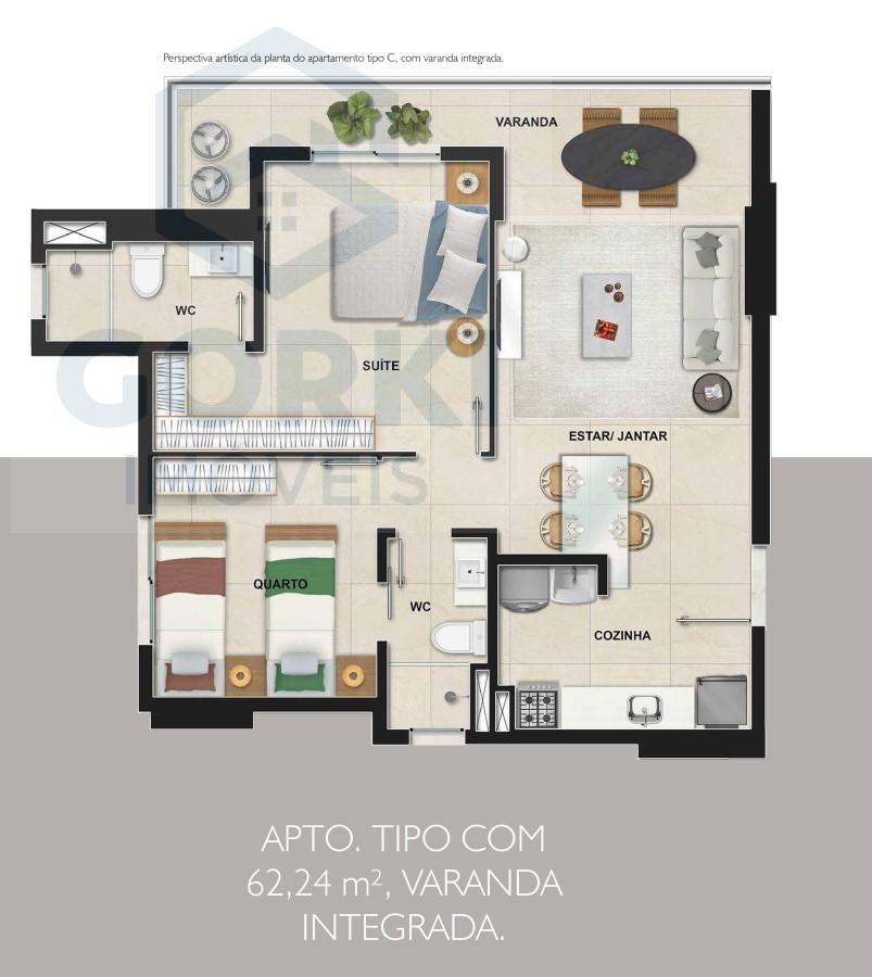 Apartamento, 2 quartos, 54 m² - Foto 15