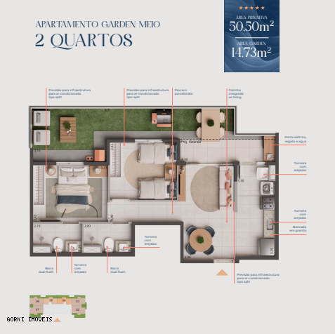 Apartamento, 2 quartos, 50 m² - Foto 43